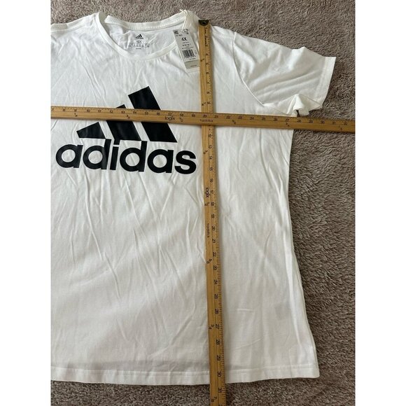 Adidas Womens Regular fit Short Sleeve Logo T-Shirt Shirt White Solid - Picture 11 of 11